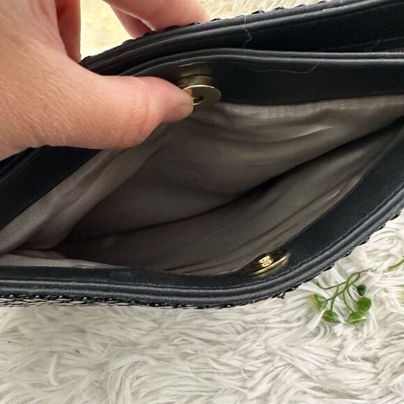 Whiting & Davis Vintge Sparkly Black Metal Mesh Zip‎ Clutch Shoulder Evening Bag - Picture 5 of 10